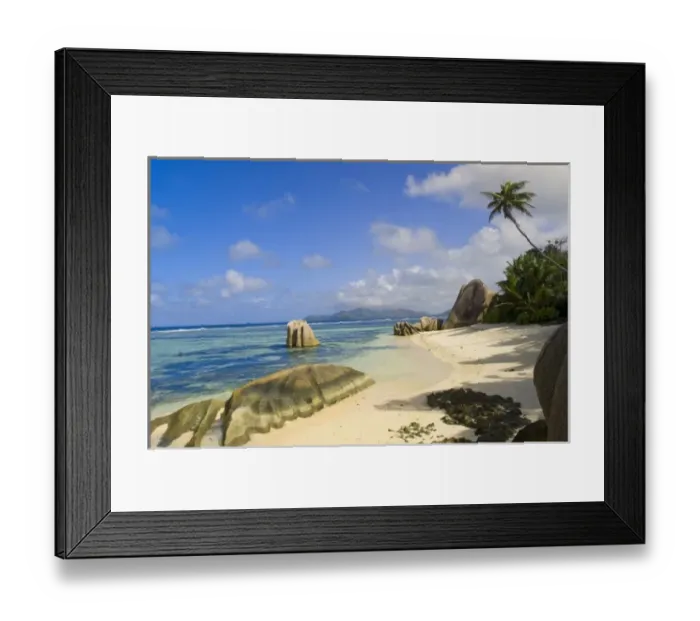 Framed Print : Anse-Source D Argent on La Digue Island