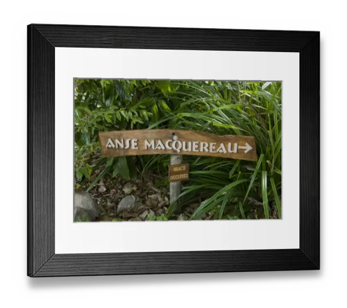 Framed Print : Sign for Anse Macquereau Beach Framed Print : Sign for Anse Macquereau Beach