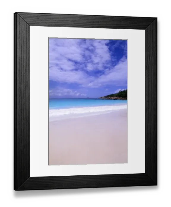 Framed Print : Beautiful perfect scene of the famous beach and water at La Digue in the Seychelle Framed Print : Beautiful perfect scene of the famous beach and water at La Digue in the Seychelle