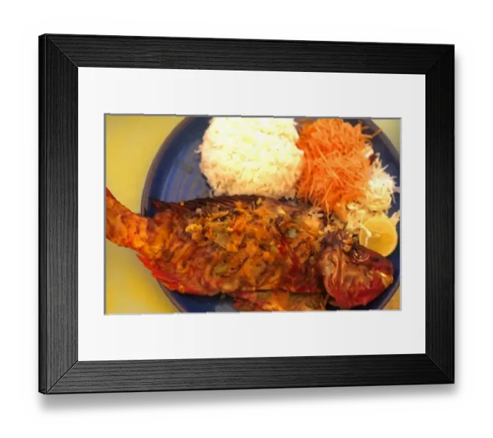 Framed Print : Colorful local fish food at La Digue in the Seychelle Islands of Africa Framed Print : Colorful local fish food at La Digue in the Seychelle Islands of Africa