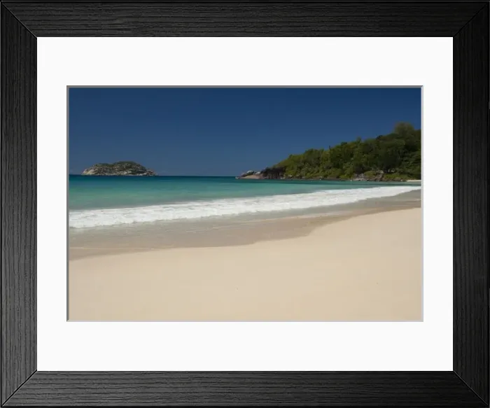 Framed Print : Seychelles, Island of Mahe. West coast, Longbeach (AKA Grand Anse), the longest beach on Mahe