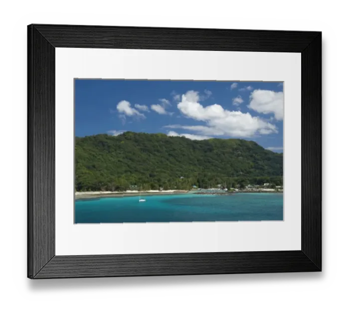 Framed Print : Seychelles, Island of La Digue. Town of La Passe Harbor Framed Print : Seychelles, Island of La Digue. Town of La Passe Harbor
