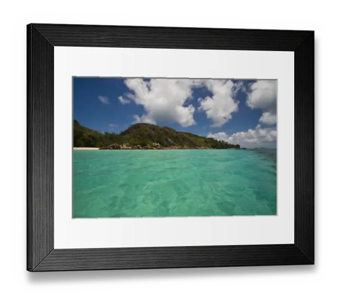 Framed Print : Seychelles, Curieuse Island, view from water taxi to Curieuse Island Framed Print : Seychelles, Curieuse Island, view from water taxi to Curieuse Island