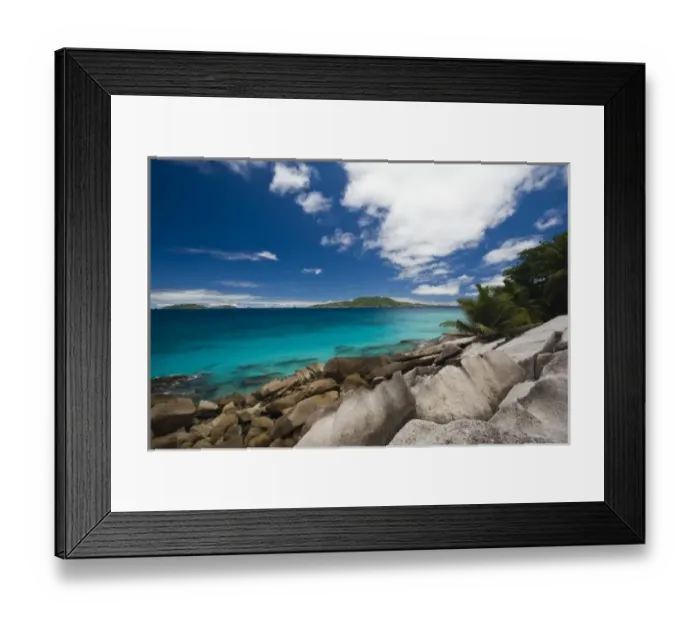 Framed Print : Seychelles, La Digue Island, Anse Patates bay