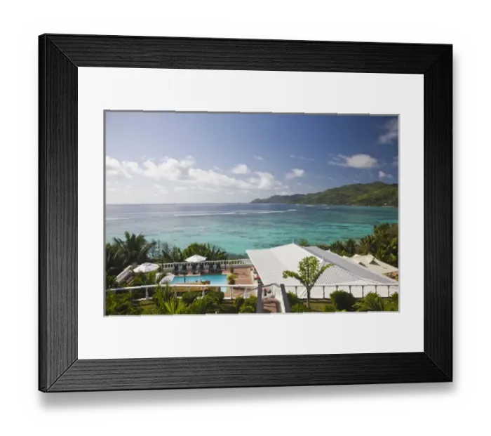 Framed Print : Seychelles, Mahe Island, Anse Royale Bay, view from Le Relax Hotel Framed Print : Seychelles, Mahe Island, Anse Royale Bay, view from Le Relax Hotel