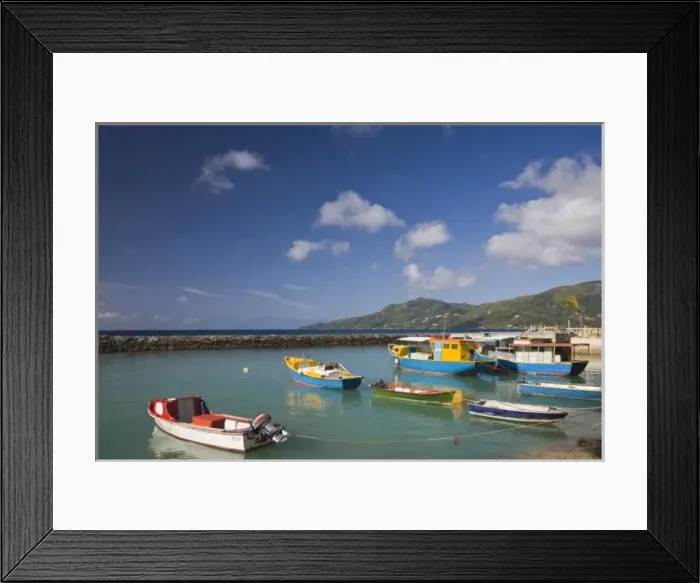 Framed Print : Seychelles, Mahe Island, Bel Ombre, town pier Framed Print : Seychelles, Mahe Island, Bel Ombre, town pier