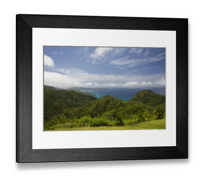Framed Print : Seychelles, Mahe Island, Morne Seychellois National Park, view of the western coast Framed Print : Seychelles, Mahe Island, Morne Seychellois National Park, view of the western coast