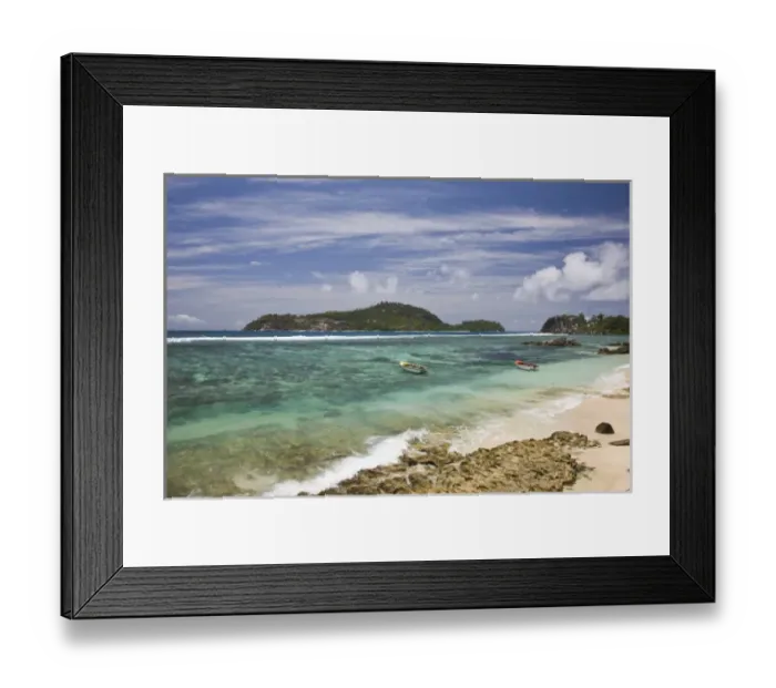 Framed Print : Seychelles, Mahe Island, Port Glaud, beachfront Framed Print : Seychelles, Mahe Island, Port Glaud, beachfront