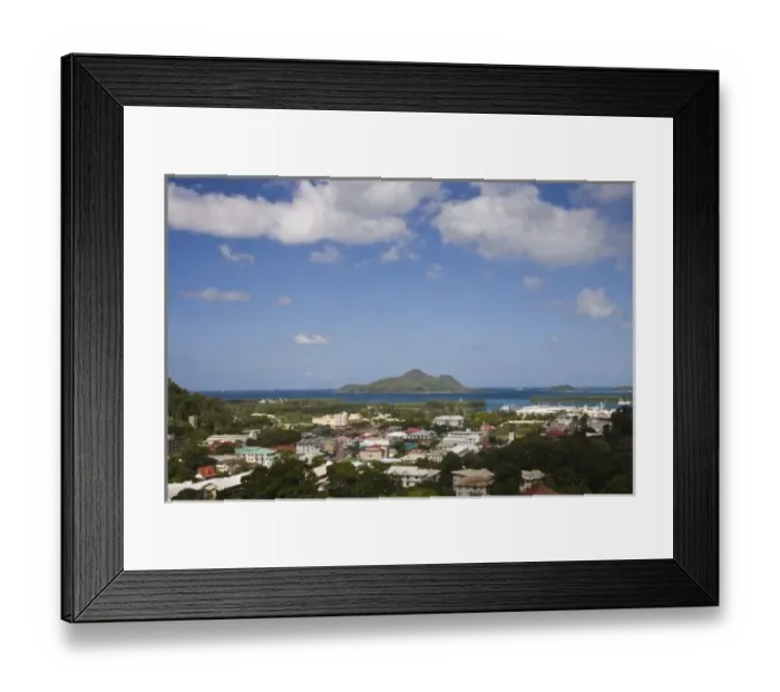 Framed Print : Seychelles, Mahe Island, Victoria, from Beau Vallon Road Framed Print : Seychelles, Mahe Island, Victoria, from Beau Vallon Road