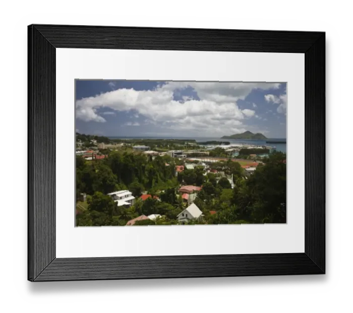 Framed Print : Seychelles, Mahe Island, Victoria, overview from Liberation Road Framed Print : Seychelles, Mahe Island, Victoria, overview from Liberation Road