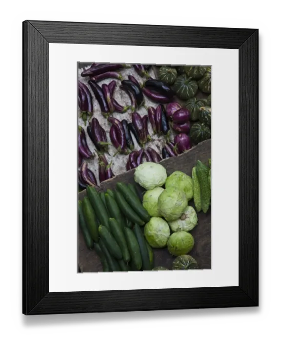 Framed Print : Seychelles, Mahe Island, Victoria, town market, vegetable stall