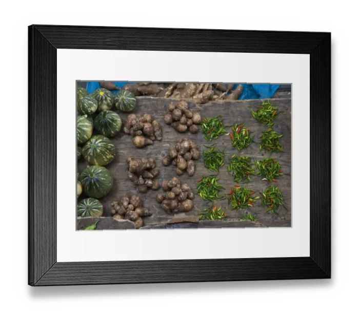 Framed Print : Seychelles, Mahe Island, Victoria, town market, vegetable stall Framed Print : Seychelles, Mahe Island, Victoria, town market, vegetable stall