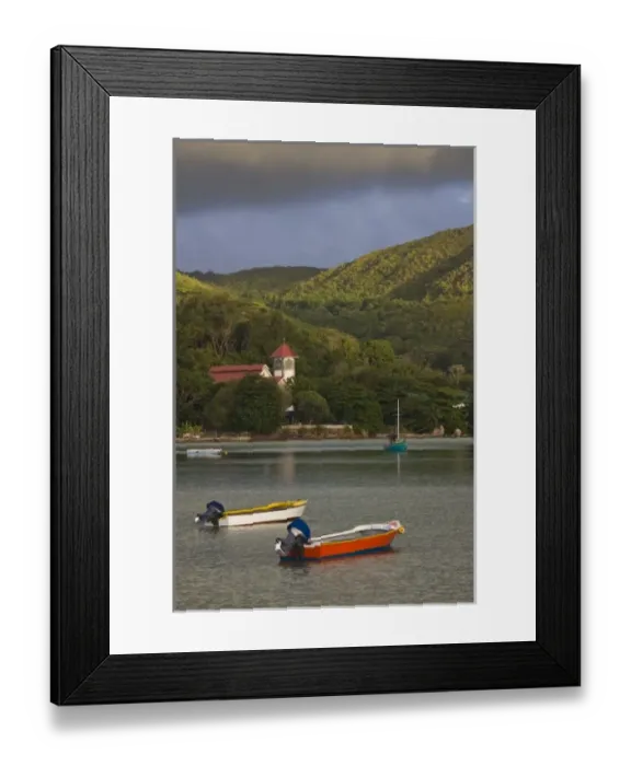 Framed Print : Seychelles, Praslin Island, Baie Ste-Anne, village church Framed Print : Seychelles, Praslin Island, Baie Ste-Anne, village church
