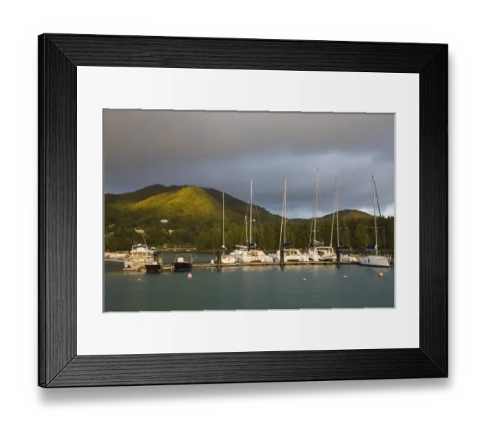 Framed Print : Seychelles, Praslin Island, Baie Ste-Anne, yacht harbor Framed Print : Seychelles, Praslin Island, Baie Ste-Anne, yacht harbor