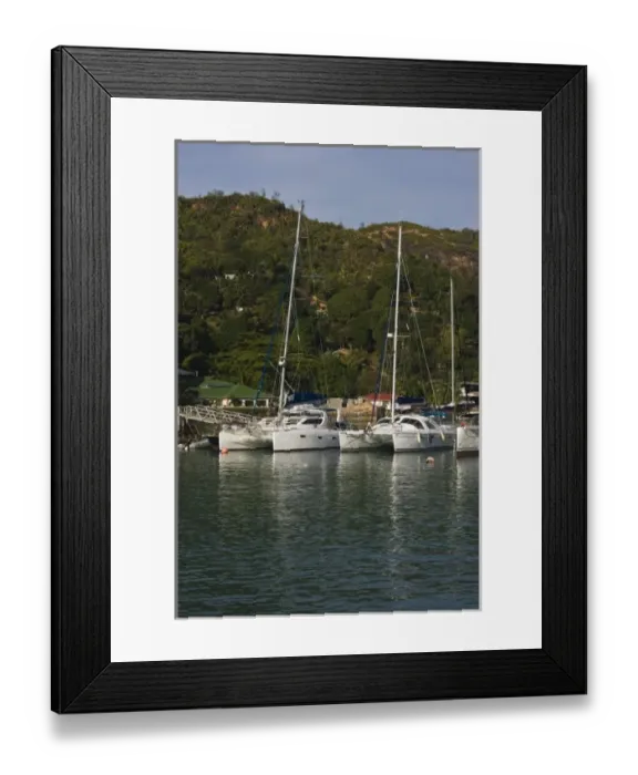 Framed Print : Seychelles, Praslin Island, Baie Ste-Anne, yacht harbor Framed Print : Seychelles, Praslin Island, Baie Ste-Anne, yacht harbor