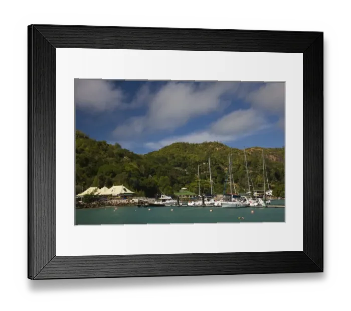 Framed Print : Seychelles, Praslin Island, Baie Ste-Anne, yacht harbor Framed Print : Seychelles, Praslin Island, Baie Ste-Anne, yacht harbor