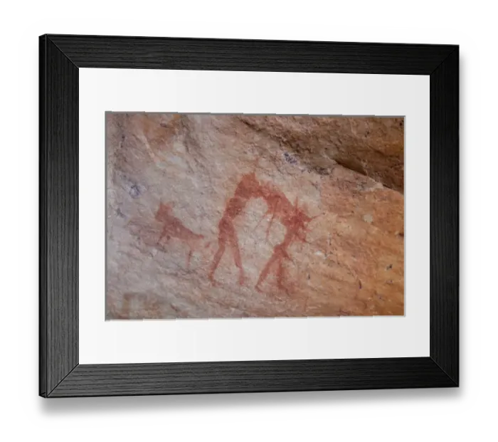 Framed Print : South Northern Cederberg Pakhuis Conservancy, Sevilla Rock Art Trail. San Bushman rock art painting