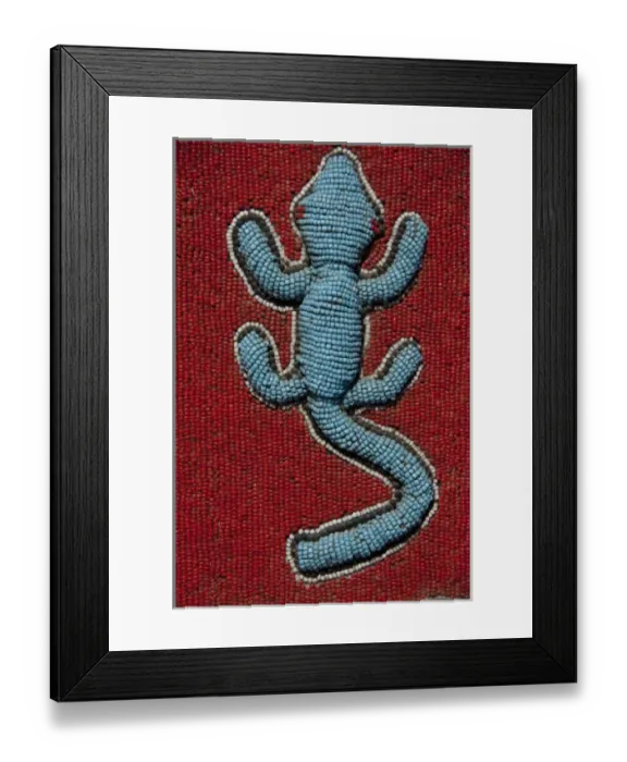 Framed Print : South Africa, Cape Town. Typical South African beadwork, detail
