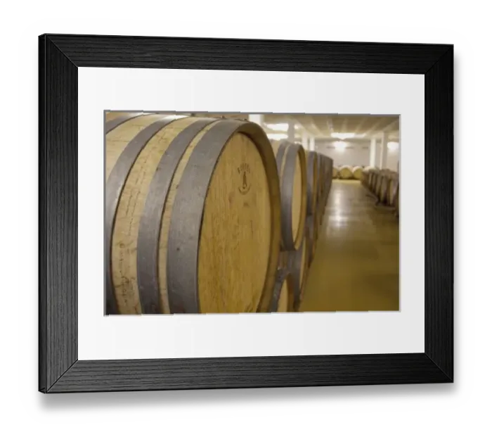 Framed Print : South Africa, Cape Town. Stellenbosch wine area, Zevenwacht Winery. Typical oak wine Framed Print : South Africa, Cape Town. Stellenbosch wine area, Zevenwacht Winery. Typical oak wine