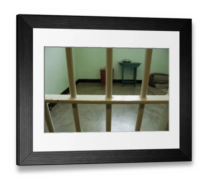 Framed Print : South Africa, Cape Town, Robben Island. Nelson Mandelas cell