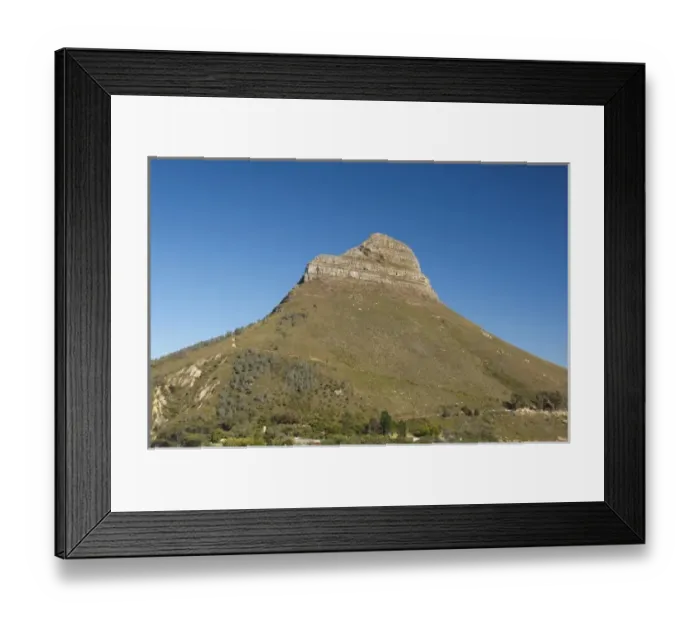 Framed Print : South Africa, Cape Town. View of Lions Head from Table Mountain