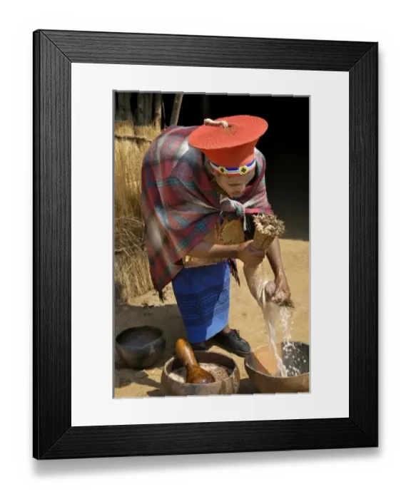 Framed Print : Africa, South Africa, KwaZulu Natal, Shakaland, Zulu beer making (MR), (MR)