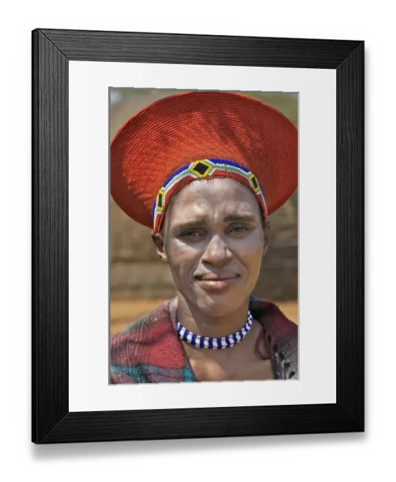 Framed Print : Africa, South Africa, KwaZulu Natal, Shakaland, Zulu woman, (MR) Framed Print : Africa, South Africa, KwaZulu Natal, Shakaland, Zulu woman, (MR)