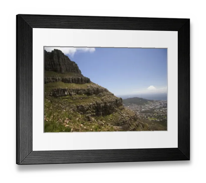 Framed Print : Cape Town, Cape Peninsula, South Africa. Hiking up to Table Mountain