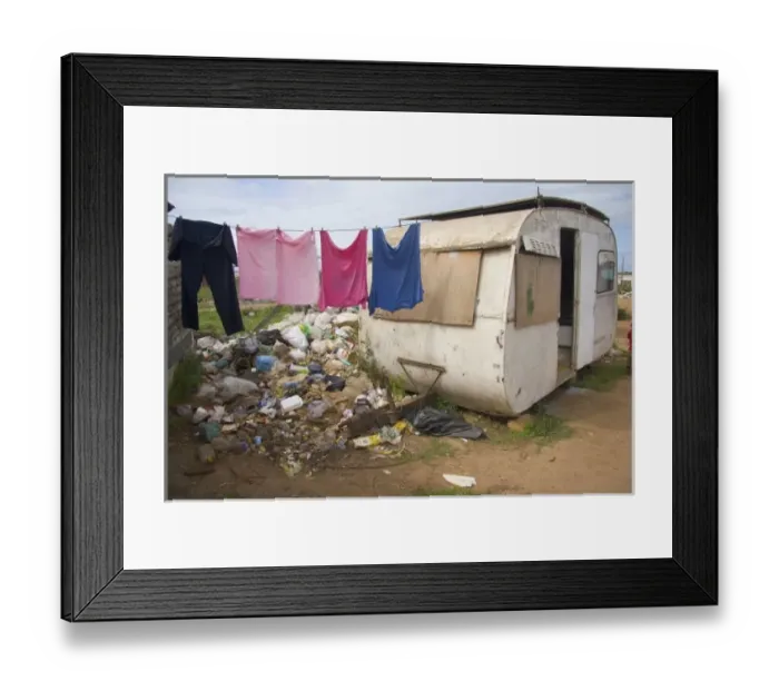 Framed Print : Jeffreys Bay, South Africa. Living conditions in the local township
