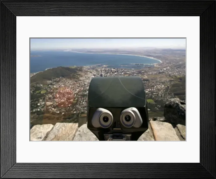 Framed Print : South Africa, Cape Town, Table Mountain National Park, Observation deck overlooking Framed Print : South Africa, Cape Town, Table Mountain National Park, Observation deck overlooking
