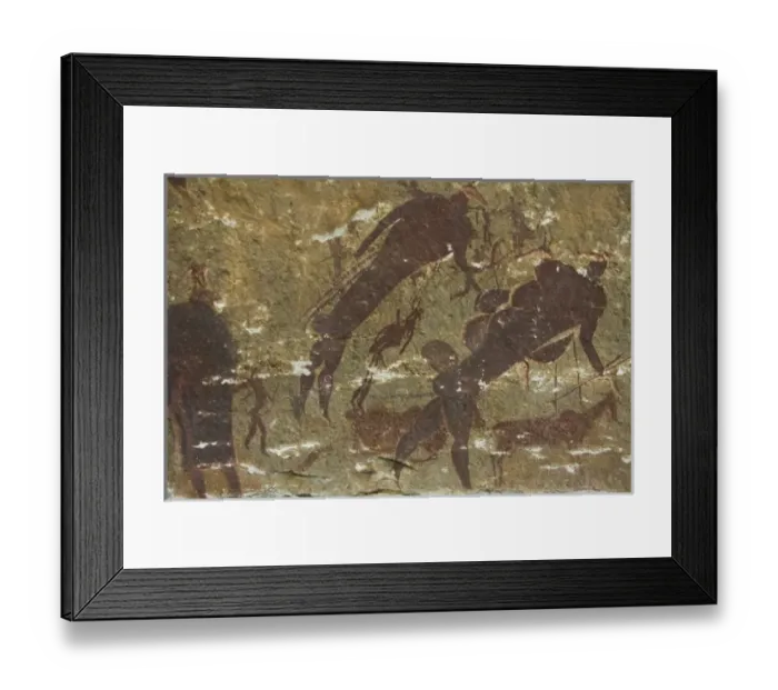 Framed Print : Rock painting by San bushmen in Drakensberg Royal Natal NP, South Africa Framed Print : Rock painting by San bushmen in Drakensberg Royal Natal NP, South Africa