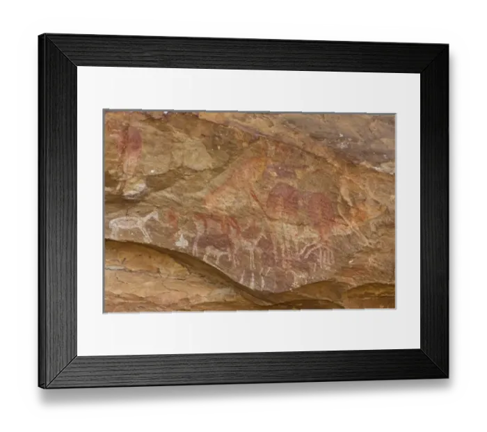 Framed Print : Rock painting by San bushmen in Drakensberg Royal Natal NP, South Africa Framed Print : Rock painting by San bushmen in Drakensberg Royal Natal NP, South Africa