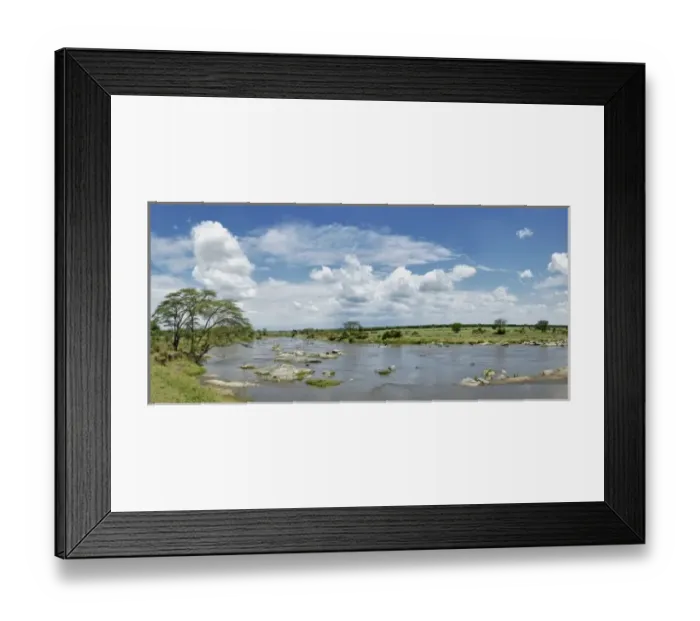 Framed Print : Panoramic view of the Mara River, Serengeti National Park, Tanzania Framed Print : Panoramic view of the Mara River, Serengeti National Park, Tanzania