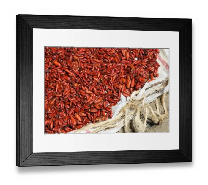 Framed Print : Tanzania: Zanzibar, StoneTown, Darajani Market, Hurumzi section of town, red chilis