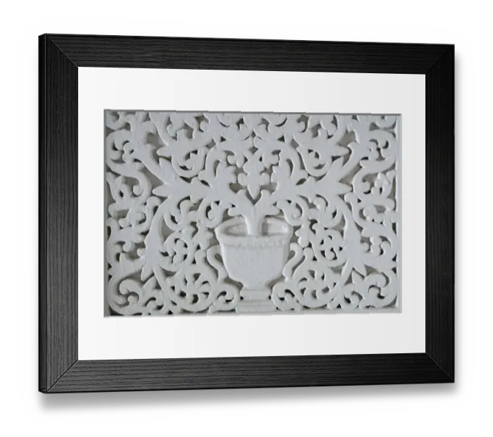 Framed Print : Tanzania: Zanzibar, StoneTown, carved wooden detail of a tree on a doorway in