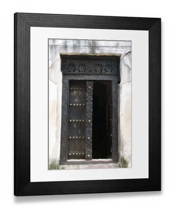Framed Print : Tanzania: Zanzibar, StoneTown, Arab style door along the Mizingani Road