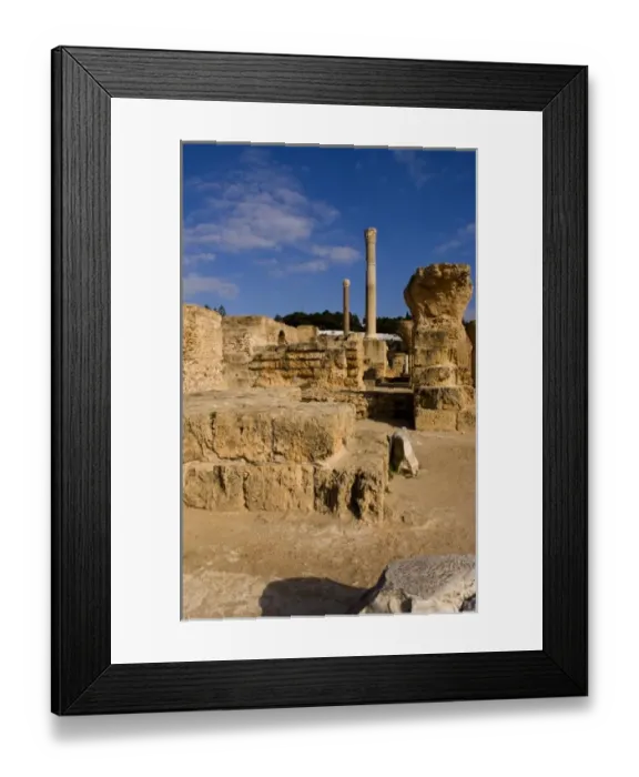Framed Print : Carthage Tunisia old city with Roman baths of Antoninus Pius in 138 AC in Africa Framed Print : Carthage Tunisia old city with Roman baths of Antoninus Pius in 138 AC in Africa