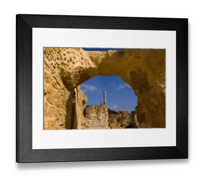 Framed Print : Carthage Tunisia old city with Roman baths of Antoninus Pius in 138 AC in Africa Framed Print : Carthage Tunisia old city with Roman baths of Antoninus Pius in 138 AC in Africa