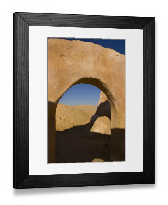 Framed Print : Famous movie set of Star Wars movies in Sahara Desert near Tozeur Tunisia Africa