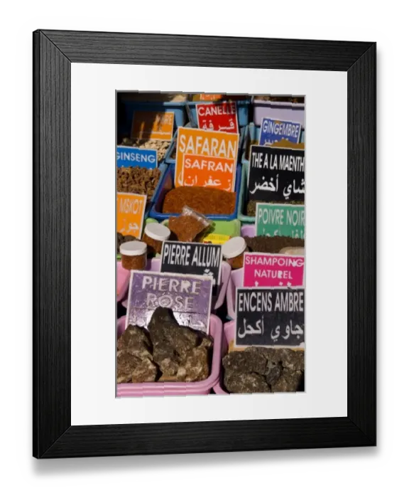 Framed Print : Spice market with spices for sale in Gabes market in Tunisia Africa Framed Print : Spice market with spices for sale in Gabes market in Tunisia Africa