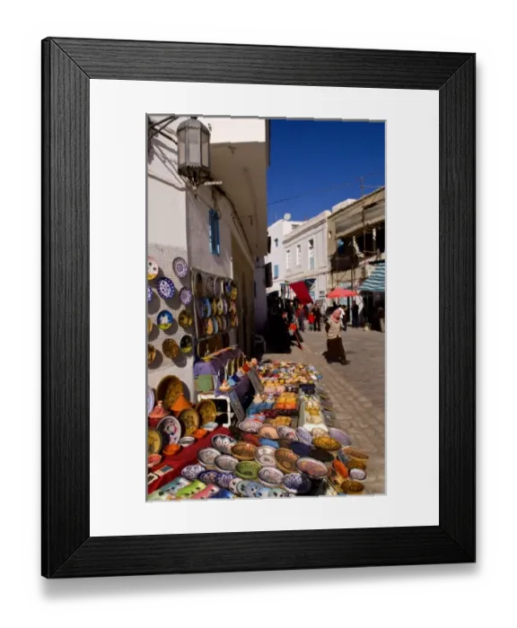 Framed Print : Crowded market bazaars in the famous Medina in Muslim Holy City of Kairovan Tunisia Framed Print : Crowded market bazaars in the famous Medina in Muslim Holy City of Kairovan Tunisia