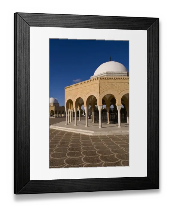 Framed Print : Beautiful famous Bourguiba Mausoleum grounds in Sousse area Monastir, Tunisia