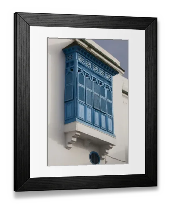 Framed Print : Tunisia, Sidi Bou Said, building detail Framed Print : Tunisia, Sidi Bou Said, building detail