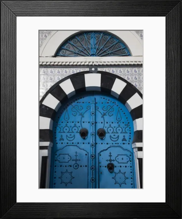 Framed Print : Tunisia, Sidi Bou Said, building detail Framed Print : Tunisia, Sidi Bou Said, building detail