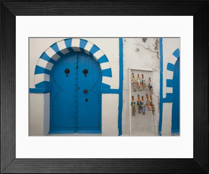 Framed Print : Tunisia, Cap Bon, Hammamet, Medina door