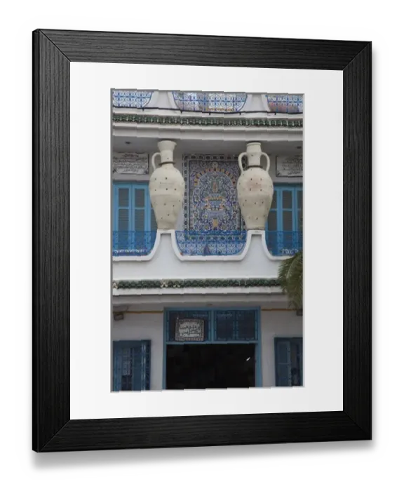 Framed Print : Tunisia, Cap Bon, Nabeul, biggest Tunisian ceramics center, pottery shop