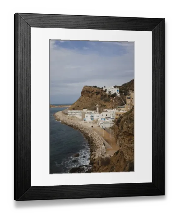 Framed Print : Tunisia, Cap Bon, Korbous, small resort town Framed Print : Tunisia, Cap Bon, Korbous, small resort town