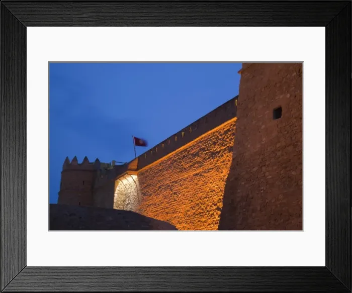 Framed Print : Tunisia, Cap Bon, Hammamet, waterfront, Kasbah Fort, evening Framed Print : Tunisia, Cap Bon, Hammamet, waterfront, Kasbah Fort, evening