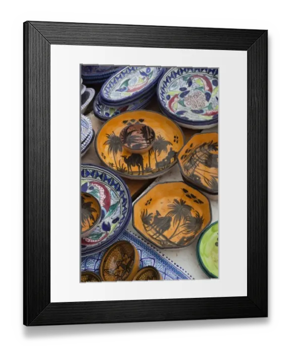 Framed Print : Tunisia, Tunisian Central Coast, Port El Kantaoui, Tunisian pottery Framed Print : Tunisia, Tunisian Central Coast, Port El Kantaoui, Tunisian pottery