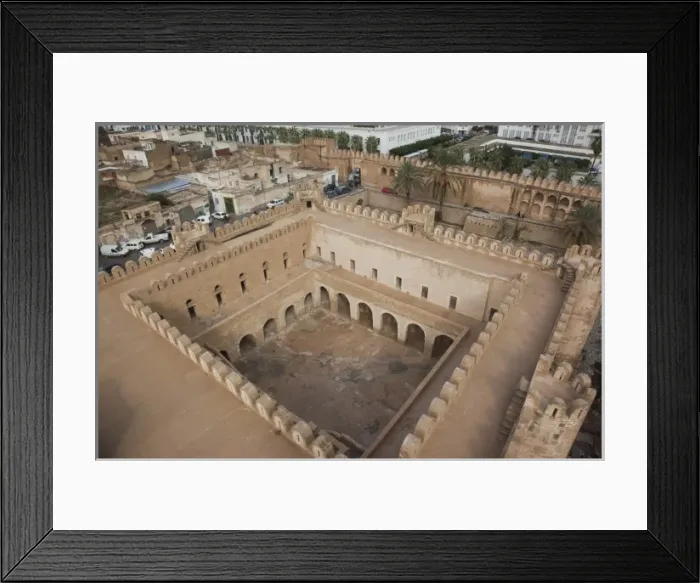 Framed Print : Tunisia, Tunisian Central Coast, Sousse, elevated view of the Ribat, 8th century Framed Print : Tunisia, Tunisian Central Coast, Sousse, elevated view of the Ribat, 8th century